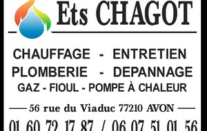 L'entreprise de plomberie CHAGOT nouveau partenaire avec du club