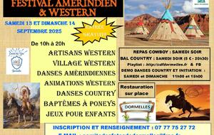 Festival Amerindien &amp; Western à Dormelles les 13 et 14 septembre 2025