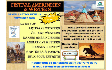Festival Amerindien &amp; Western à Dormelles les 13 et 14 septembre 2025